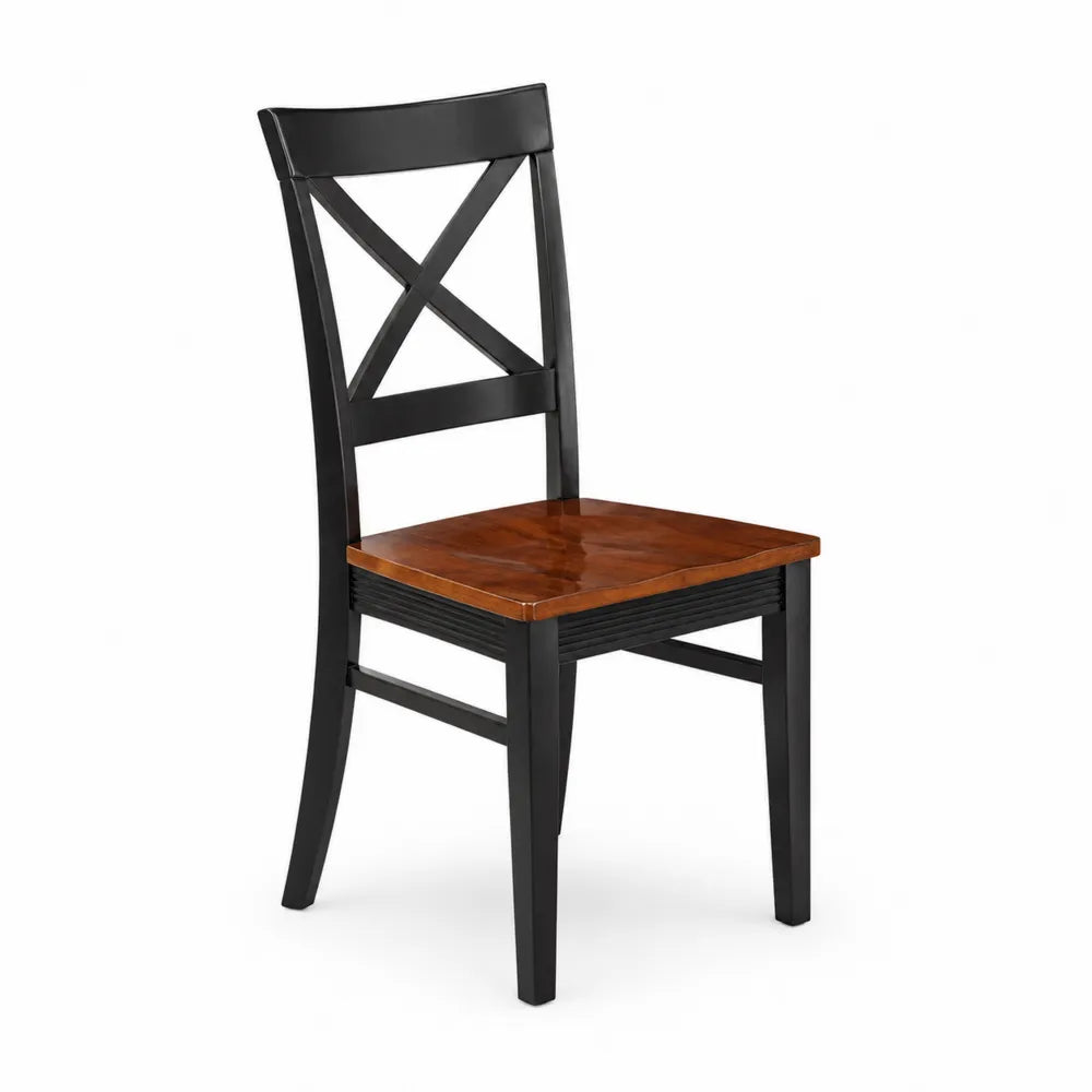 Sedia da pranzo in legno nero e marrone