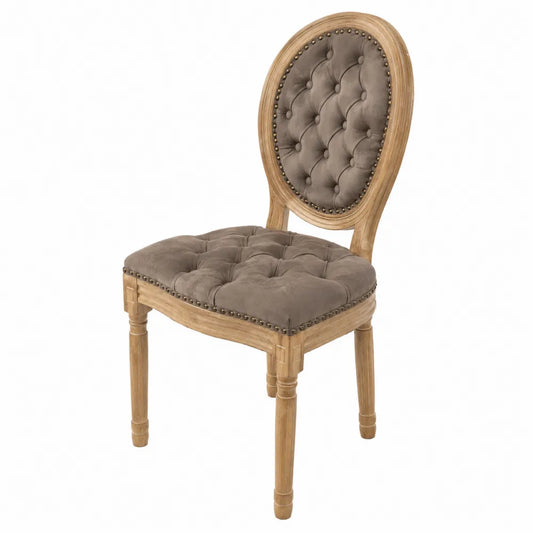Sedia da pranzo in legno e tessuto marrone 45x50x95 cm