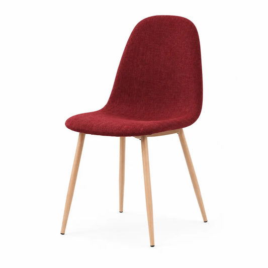 Sedia in tessuto con gambe in legno