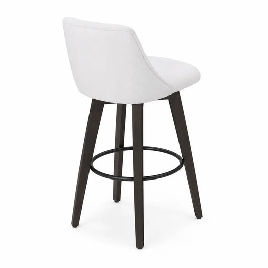 Sgabello da Bar in Tessuto con Gambe in Legno
